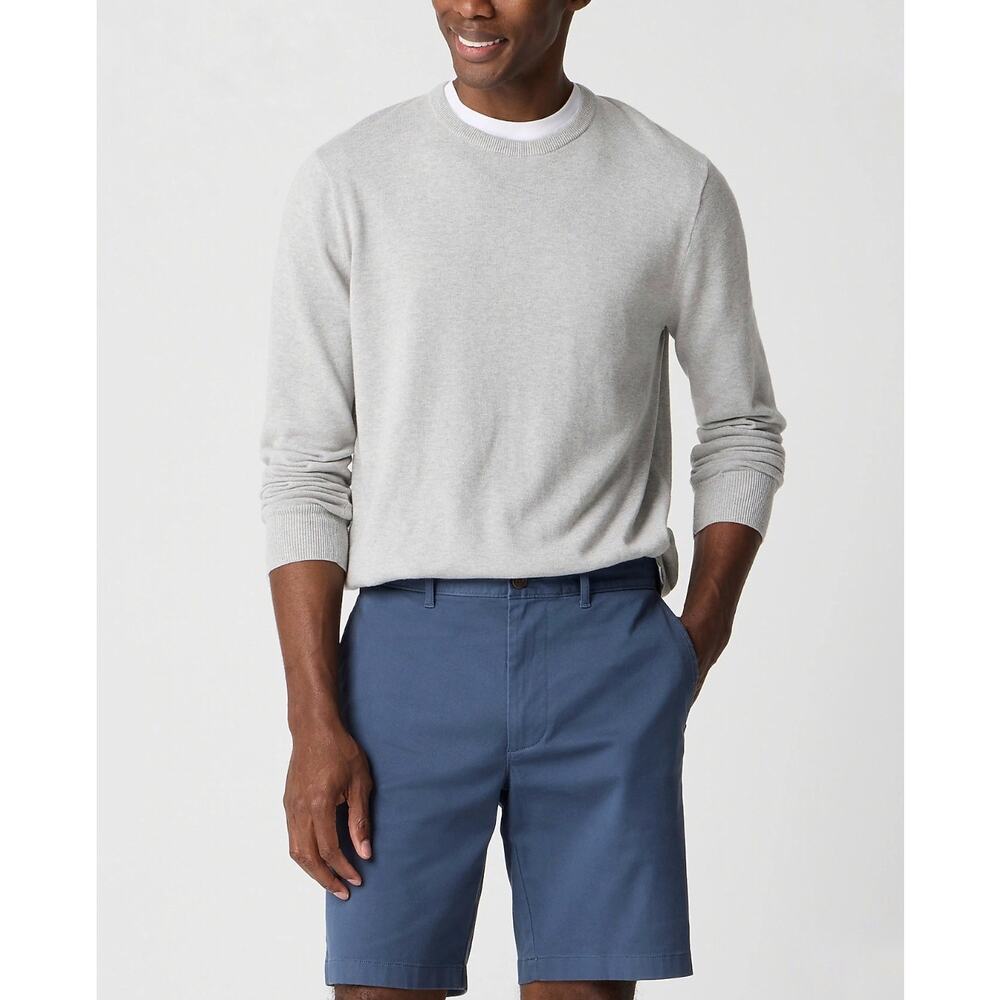 J. Crew Flex Gramercy Cotton Chino Shorts Mens 31 Blue  Flat Front 9" Inseam